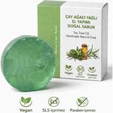 Elif Mira Çay Ağacı Yağlı El Yapımı Doğal Oval Sabun - 100 gr - Yeşil