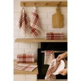 Elif Mira Lüks Mutfak Kurulama Bezi Seti, Çok Renkli, 45x65 cm, 10'lu Set (Bordo)