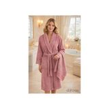 Elif Mira Tek Kişilik Banyo Havlulu Bornoz Seti Pamuklu Bukle Şalyaka | Nuvia - 2XL - Mürdüm