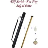 Elif Ney Elif Serisi Kız (Si) Sağ El Üstte Ney + Anahtarlık + 10ML Yağ - Ahşap