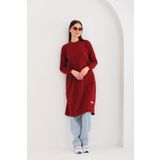 Elif Okur Tesettür Uzun Tunik 110cm Bordo 1207