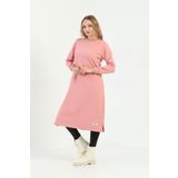 Elif Okur Tesettür Uzun Tunik 110cm Pudra 1202
