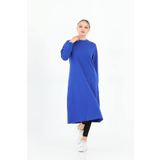 Elif Okur Tesettür Uzun Tunik 110cm Saks 1204