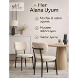 Elif Sandalye Ergonomik Sandalye – Yumuşak Sünger Dolgulu, Modern Tasarım, Konforlu Oturma Sandalyesi - Krem