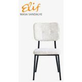 Elif Sandalye Misa Metal Ayaklı Minderli Sandalye – Modern Tasarım, Gri Kumaş - Çok Renkli