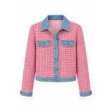 elif teke Denim Detaylı Tüvit Ceket Pembe
