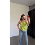 elif teke Lime Askılı Nakışlı Bluz