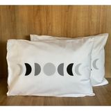 Elif Tekstil Ay Desenli 2'li Yastık Kılıfı Seti - 50 x 70 - Beyaz