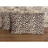 Elif Tekstil Leopar Desen 2'li Yastık Kılıfı Seti - 50x70 - Kahve - Krem