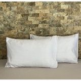 Elif Tekstil Saten Şeritli 2'li Yastık Kılıfı Seti - 50 x 70 cm - Beyaz