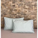 Elif Tekstil Saten Şeritli 2'li Yastık Kılıfı Seti - 50 x 70 cm - Su Yeşili