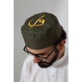 Elif Vav Nakışlı Kalıp Namaz Takkesi - Haki Haki