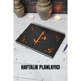 Elif Vav Siyah Ahşap Plan Defteri - Süresiz Ajanda - Haftalık Planlayıcı - A5