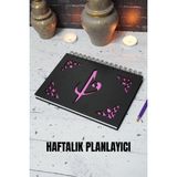 Elif Vav Siyah Ahşap Plan Defteri - Tarihsiz Ajanda - Haftalık Planlayıcı - A5