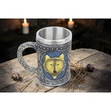 Elifeshop 3D Game Of Thrones Kurt Tasarımlı Bira Kupası Çelik Iç Hazneli Kulplu Dekoratif 600 ml - Renkli