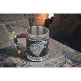 Elifeshop 3D Game Of Thrones Stark Kurt Tasarımlı Kupa Paslanmaz Çelik Iç Hazneli Kulplu Bardak 400 ml - 1 Adet - 400 - 499 ml