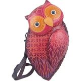 Elifeshop El Yapımı Hakiki Deri Baykuş Tasarımlı Fermuarlı Kadın Cüzdan | Bozuk Para Kart Anahtar Çantası Md 4 - Lila