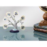Elifeshop Feng Shui Nazar Boncuğu Çiçeği Hayat Ağacı Servet Çakra Şans Ağacı Mavi Göz Vitrin Masa Süsü Zambak - Beyaz
