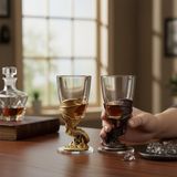 Elifeshop Lüks Döküm Dragon Ejderha Tasarımlı 2’li Zodyak Shot Bardak Seti Koleksiyon Içki Bardağı 50 ml - 2 Adet