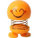 Elifeshop Mutlu Olan Emoji Smile Zıp Zıp Kafa 8 cm Araba Torpido Süsü Masaüstü Dekoratif Figür Pasta Süsü - Sarı