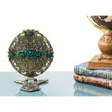 Elifeshop Otantik İşlemeli Taşlı Zamak Döküm Katlanır El Aynası Hürrem Ayna Hediye Ayna Makyaj Aynası Güllü Ayna - Gold