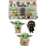 Elifeshop S.wars The Mandalorian Grogu Baby Yoda Kylo Ren Pop Stil 3lü Koleksiyon Karakter Figür Oyuncak Seti