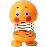 Elifeshop Şaşıran Şaşkın Emoji Smile Zıp Zıp Kafa 8 cm Araba Torpido Süsü Masaüstü Dekoratif Figür Pasta Süsü - Sarı