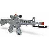Elifeshop Sesli Renkli Işıklı Pille Çalışan Oyuncak Tüfek M16 Oyuncak Silah Özel Kuvvet Tüfeği 50 cm - Gri
