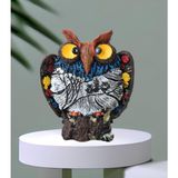 Elifeshop Yöresel Motifli Taşlı Baykuş Biblo Heykel Ev Ofis Yeni Yıl Hediyesi Dekor Konsol Vitrin Süsü SH13