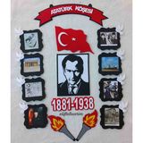 Elifle Tasarım Atatürk Köşesi Panosu 1 Adet Keçeden Eğitim Materyali Zeminsiz Renkli