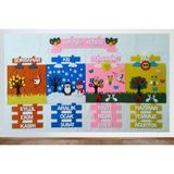 Elifle Tasarım Mevsim Şeridi Köşesi Panosu 1 Adet Çok Renkli 105x60 cm Ölçülerinde Keçeden Eğitim Materyali MS02