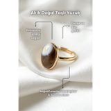 Elifsu Jewelry Akik Doğal Taş Yüzük Ayarlanabilir Şifa Yüzüğü Anneler Günü