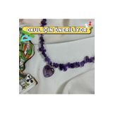 Elifsu Jewelry Ametist Taşı Kalpli Kırıktaş Kolye