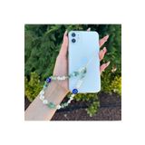 Elifsu Jewelry Aventurin Doğal Taşlı İncili Nazar Boncuklu Telefon Charmı