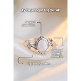 Elifsu Jewelry Ay Taşı Doğal Taş Yüzük Vintage Tasarım Ayarlanabilir Yüzük