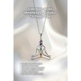 Elifsu Jewelry Doğal Taş Çakraları Açan Meditasyon Kolyesi 7'li Çakra Kolye