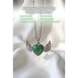 Elifsu Jewelry Doğal Taş Melek Kanadı Kalp Kesim Kolye Ametist Aventurin Pembe Kuvars