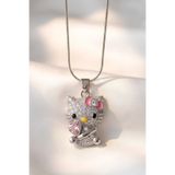 Elifsu Jewelry Hello Kitty Parıltılı Zirkon Taş Detaylı Çelik Kolye