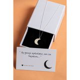 Elika Silver 925 Ayar Gümüş Gece Parlayan Ay Model Kolye