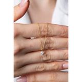 Elika Silver 925 Ayar Gümüş Minimal Gold Çiçek Kolye ELKMD50285A