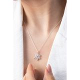 Elika Silver 925 Ayar Gümüş Zirkon Taşlı Lotus Kolye