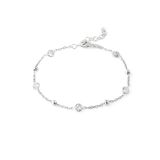 Elika Silver 925 Ayar Taşlı Top Detaylı Kadın Gümüş Bileklik