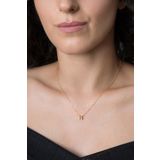 Elika Silver 925 Ayar Üç Boyutlu H Harfi Rose Kaplama Kadın Gümüş Kolye
