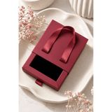 Elika Silver Bordo Premium Takı Hediye Kutusu & Çantası – Kurdele Askılı Özel Tasarım
