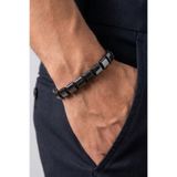 Elika Silver Onix Taşlı Kare Kesim Siyah Ayarlanabilir Erkek Bileklik