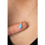 Elika Silver Opal Oval Taşlı 925 Ayar Gümüş Kadın Kolye