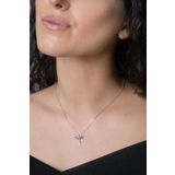 Elika Silver PP2235 Yusufçuk Model Mıx Taşlı Rose Kaplama 925 Ayar Gümüş Kolye