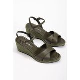 Elile Shoes Hakiki Deri 33-34-35 numaradan 41-42-43-44-45 Numaraya Kadar Dolgu Topuk Sandalet