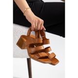 Elile Shoes Hakiki Deri 34-35-41-42 Numara Topuklu Sandalet
