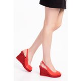 Elile Shoes Hakiki Deri Topuklu Hasır Taban Kadın Sandalet 34-35-41-42 Numara
